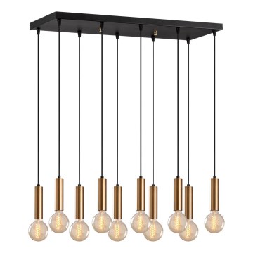 TEMPO-riippuvalaisin kaapelilla 10xE27/40W/230V, kultainen