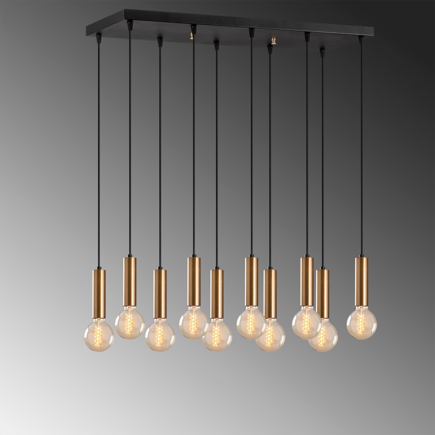 TEMPO-riippuvalaisin kaapelilla 10xE27/40W/230V, kultainen