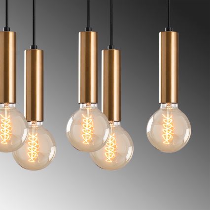 TEMPO-riippuvalaisin kaapelilla 10xE27/40W/230V, kultainen