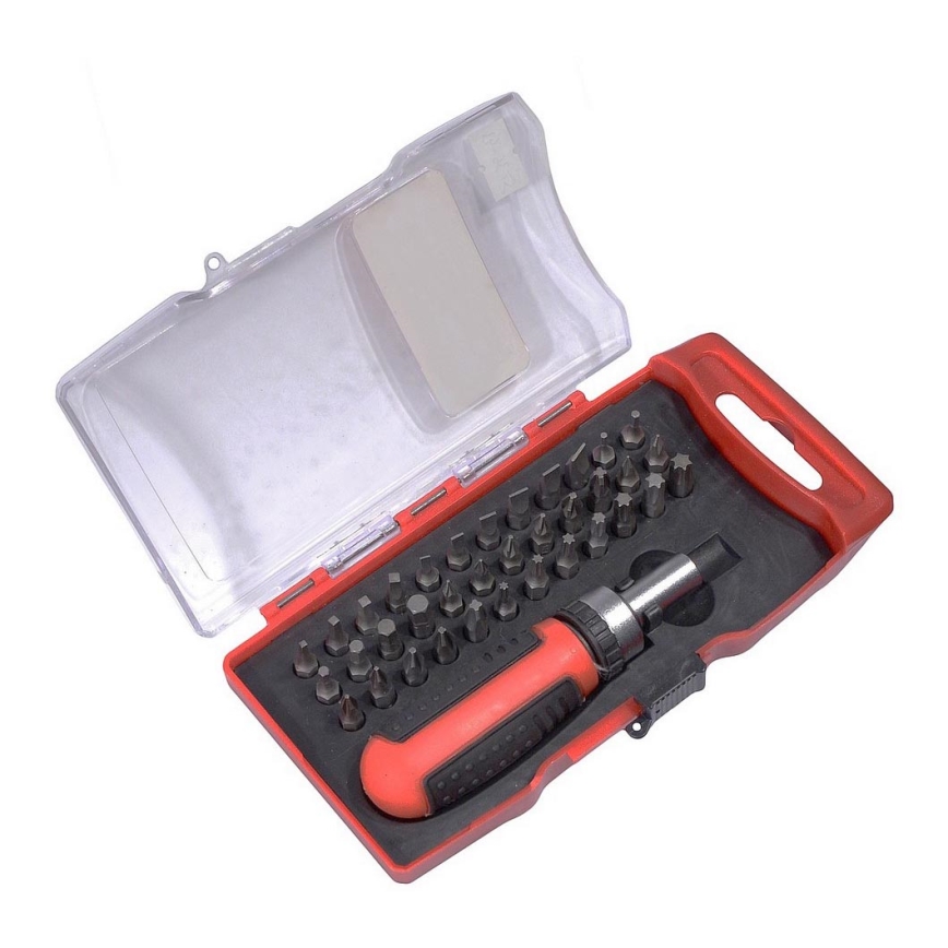 Teräsarja räikkäruuvimeisselillä 37 kpl