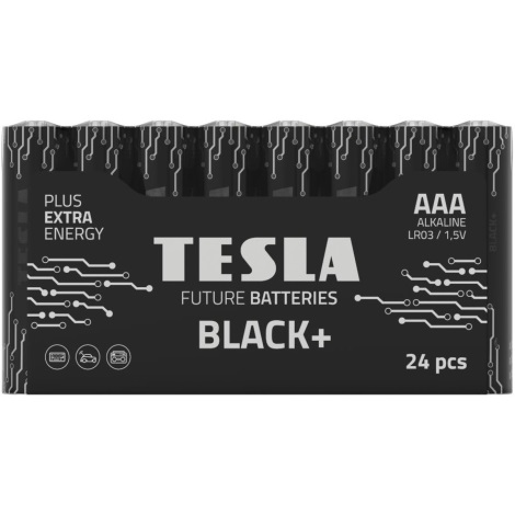 Tesla Batteries - 24 kpl Alkaliparisto AAA BLACK+ 1,5V