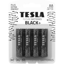 Tesla Batteries - 4 kpl Alkaliparisto AA BLACK+ 1,5V
