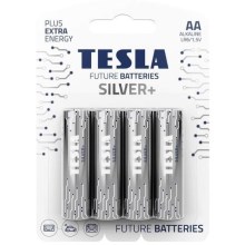 Tesla Batteries - 4 kpl Alkaliparisto AA SILVER+ 1,5V