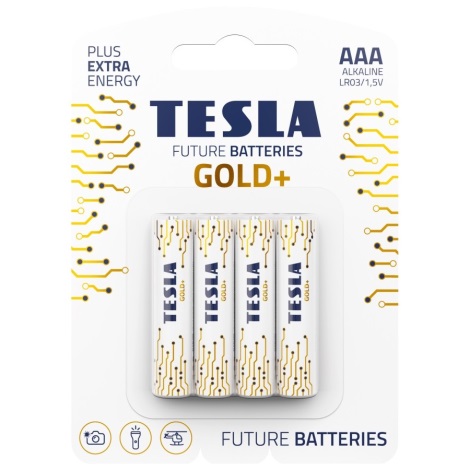 Tesla Batteries - 4 kpl Alkaliparisto AAA GOLD+ 1,5V