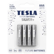 Tesla Batteries - 4 kpl Alkaliparisto AAA SILVER+ 1,5V