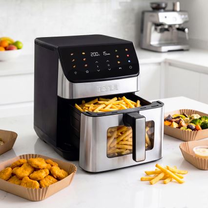 TESLA Electronics AirCook - Kuumailmafriteeraus 6,5 l 2100 W/230 V mattakromi/musta