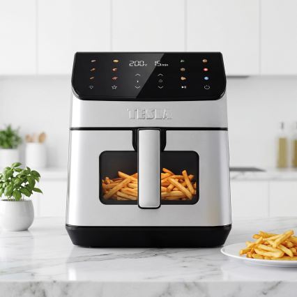 TESLA Electronics AirCook - Kuumailmafriteeraus 6,5 l 2100 W/230 V mattakromi/musta