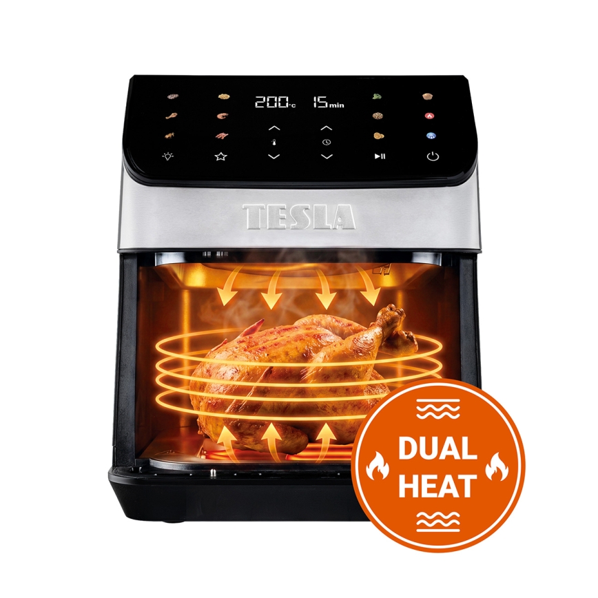 TESLA Electronics AirCook - Kuumailmafriteeraus 6,5 l 2100 W/230 V mattakromi/musta