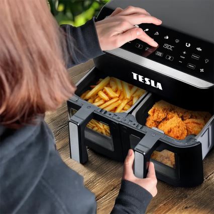 TESLA Electronics AirCook - Monitoiminen kaksoisdigitaalinen kuumailmapaistinu 9 l 2400W/230V