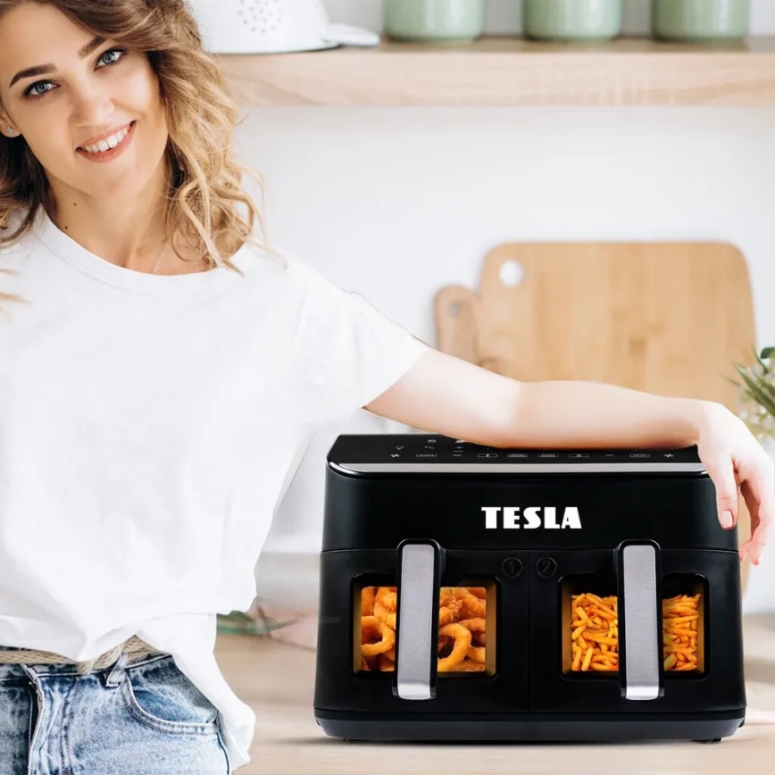 TESLA Electronics AirCook - Monitoiminen kaksoisdigitaalinen kuumailmapaistinu 9 l 2400W/230V
