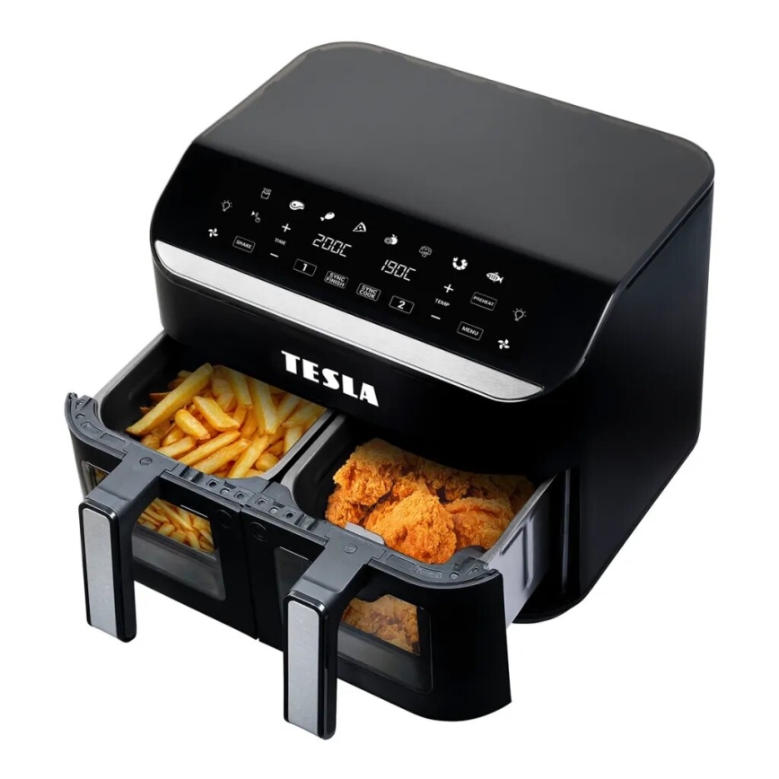 TESLA Electronics AirCook - Monitoiminen kaksoisdigitaalinen kuumailmapaistinu 9 l 2400W/230V