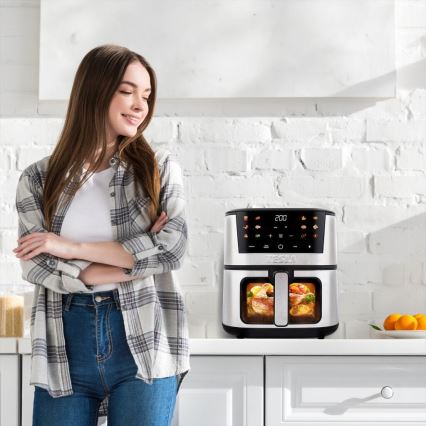 TESLA Electronics AirCook - Monitoiminen digitaalinen Air fryer 7 l 1600W/230V