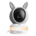 TESLA Electronics Bambino - älykäs vauvamonitori 4 MP, 2560p, 5V, Wi‑Fi, Tuya-yhteensopiva, harmaa/valkoinen