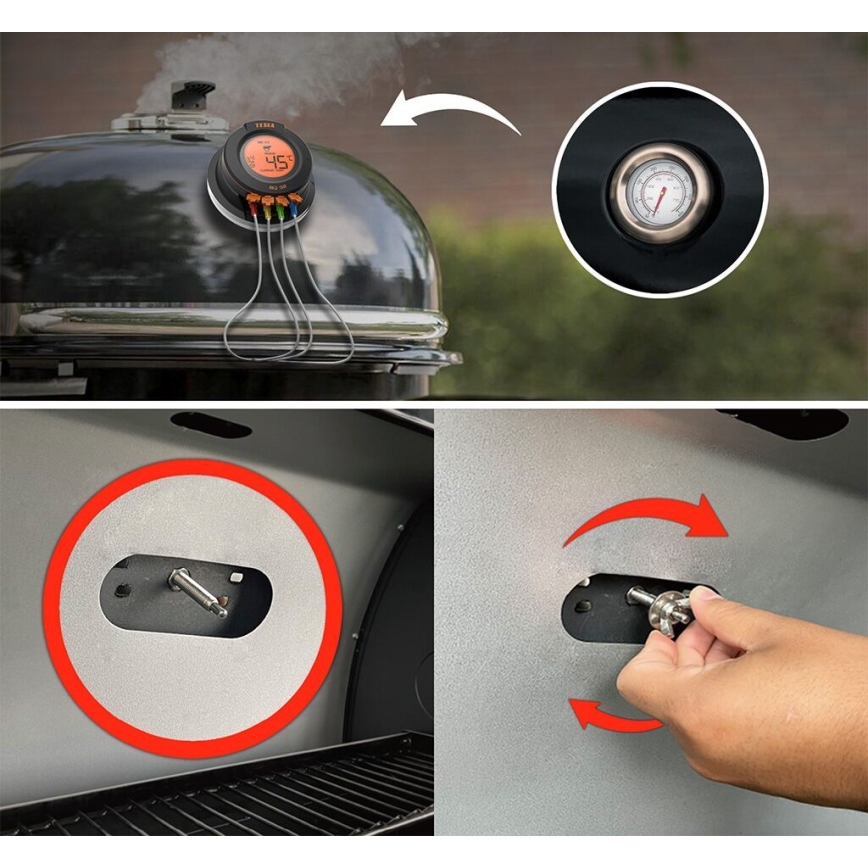 TESLA Electronics Cook - Digitaalinen lihalämpömittari sondilla 0-400 °C 2xAA IP65