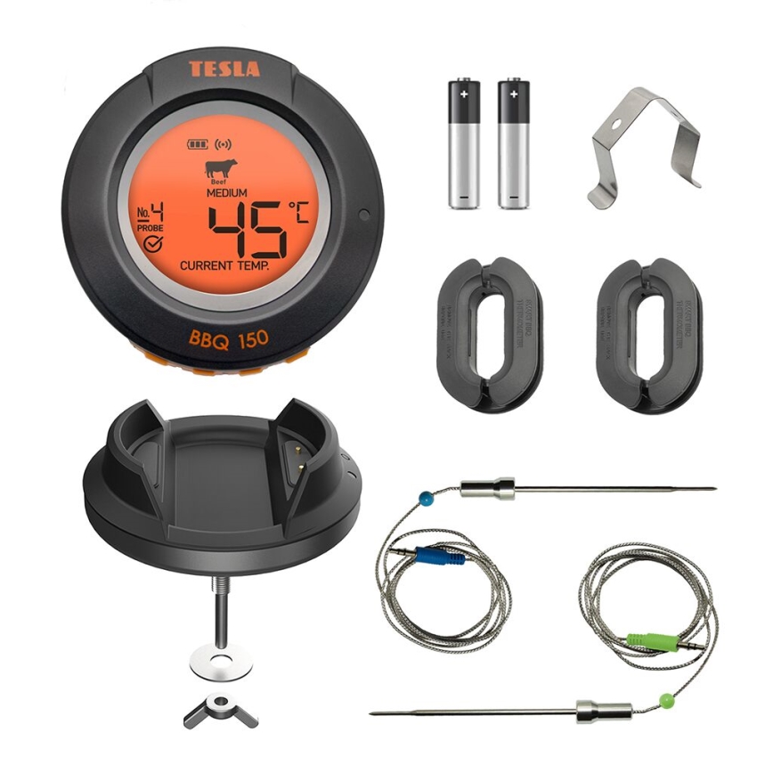 TESLA Electronics Cook - Digitaalinen lihalämpömittari sondilla 0-400 °C 2xAA IP65
