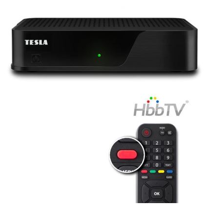 TESLA Electronics - DVB-T2 H.265 (HEVC) -vastaanotin, HbbTV-tuki, 12 V + kaukosäädin