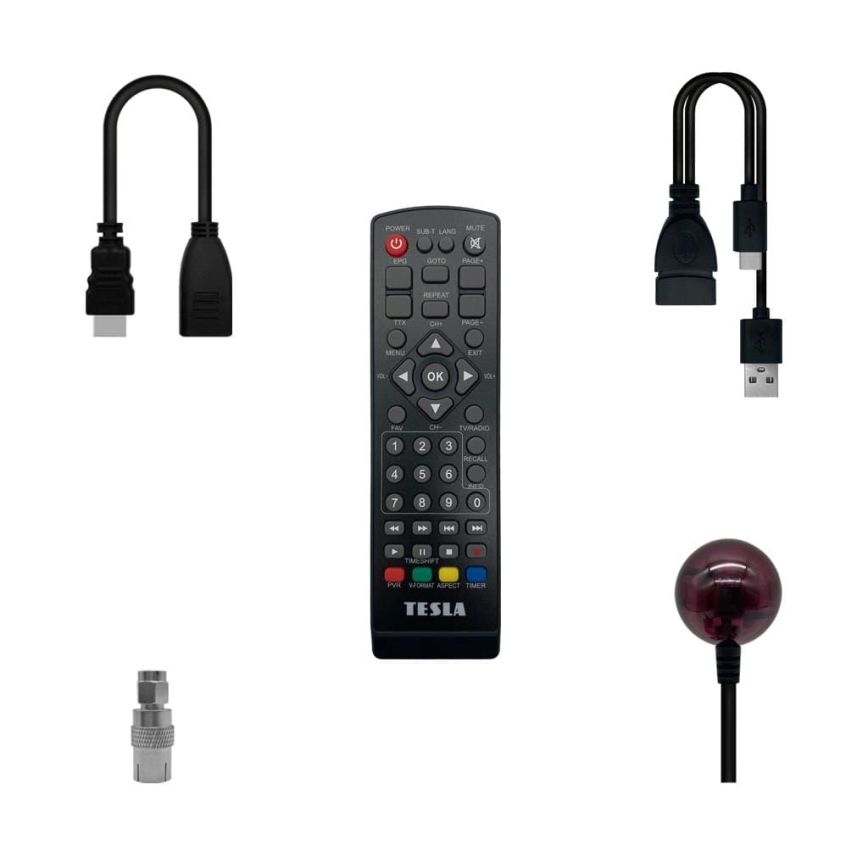 TESLA Electronics - DVB-T2 H.265 (HEVC) vastaanotin, HDMI-CEC 2xAAA + kauko-ohjaus