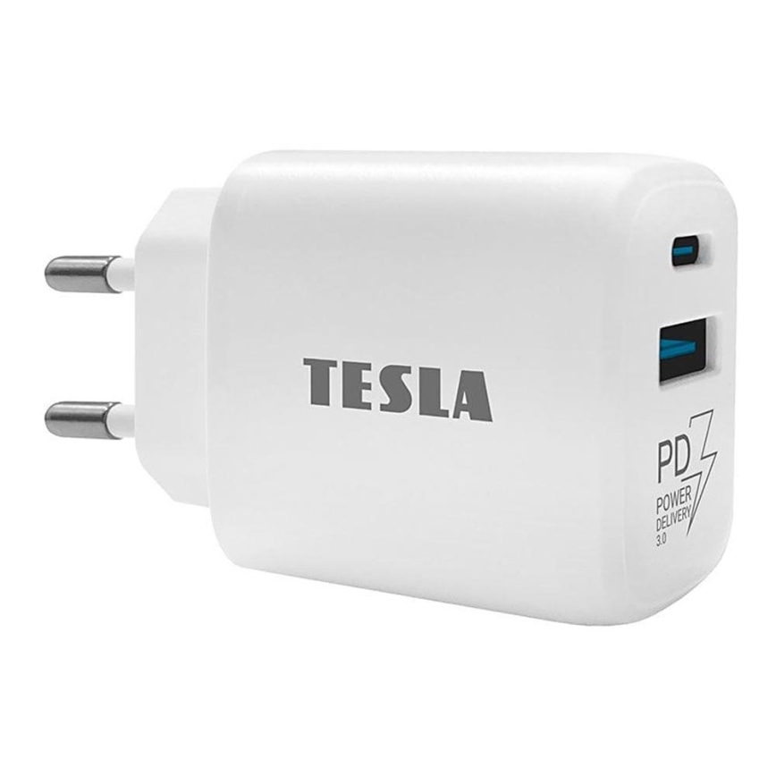 TESLA Electronics - Pikalatausadapteri Power Delivery 25W valkoinen