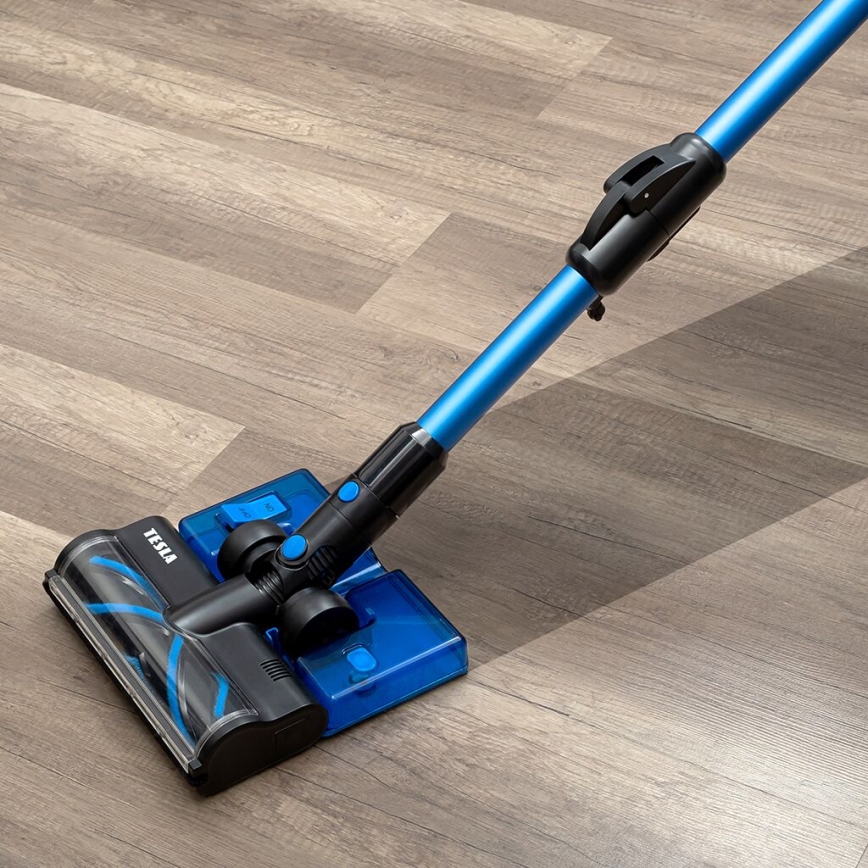 TESLA Electronics PureStar - Joustava langaton 3-in-1 tankosuodatinimuri 300W/2200 mAh musta/sininen