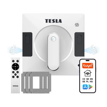 TESLA Electronics RoboStar - Älykäs ikkunanpesuri kaksoissumutuksella 72W/230V/500 mAh Wi-Fi + kaukosäädin