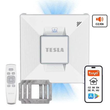 TESLA Electronics RoboStar - Älykäs ikkunanpesuri vesiruiskulla 72W/230V/650 mAh Wi-Fi + kaukosäädin