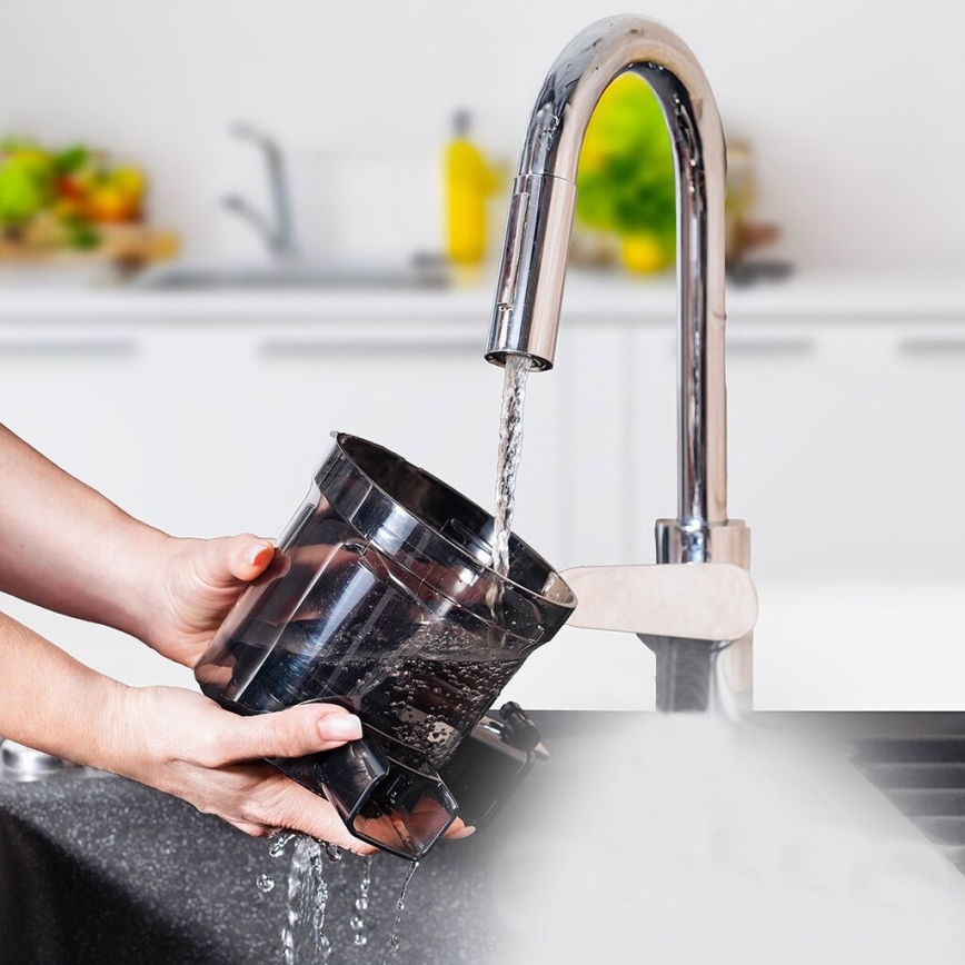 TESLA Electronics SlowJuicer Deluxe - Hidasnopeuksinen mehupuristin 250W/230V ruostumaton/musta