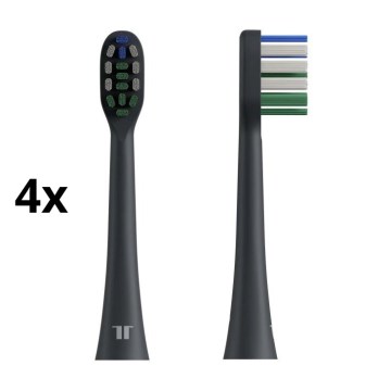 TESLA Smart - SARJA 4x Vaihtopäätä soniselle hammasharjalle TS400 musta
