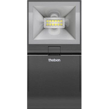theben - LED Seinäheijastin LED/10W/230V musta IP55