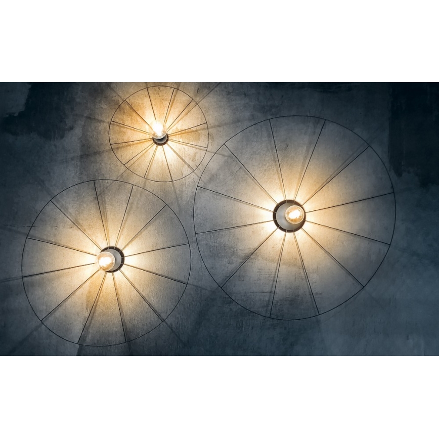 Thoro TH.015 - Kiinteä kattokruunu ESKOLA 1xE27/60W/230V musta