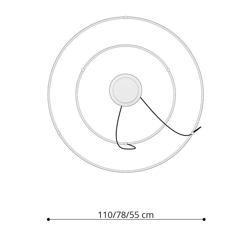 Thoro TH.176 - LED-kattokruunu johdossa RIO LED/80W/230V CRI 90 3000K valkoinen