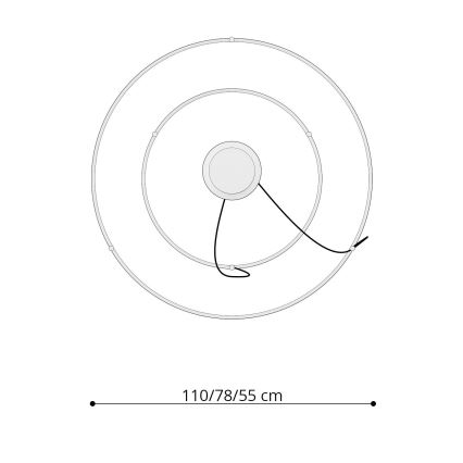 Thoro TH.178 - LED-kattokruunu johdossa RIO LED/80W/230V CRI 95 4000K valkoinen