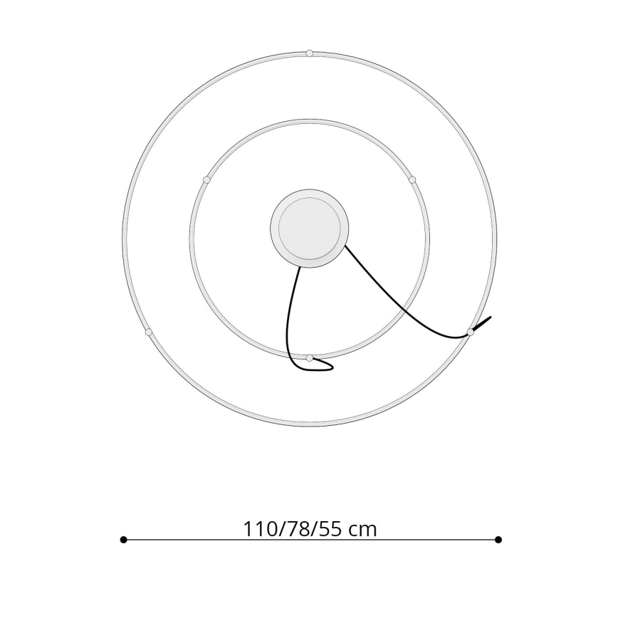 Thoro TH.178 - LED-kattokruunu johdossa RIO LED/80W/230V CRI 95 4000K valkoinen