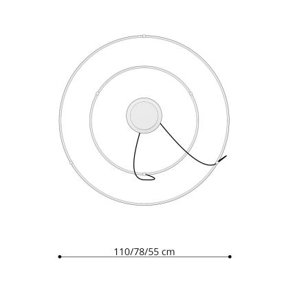 Thoro TH.268 - LED-riippuvalaisin johdolla RIO LED/80W/230V CRI 95 4000K kulta