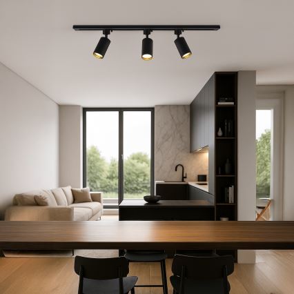 TIGER-kiskovalaisin 3xGU10/10W/230V, musta