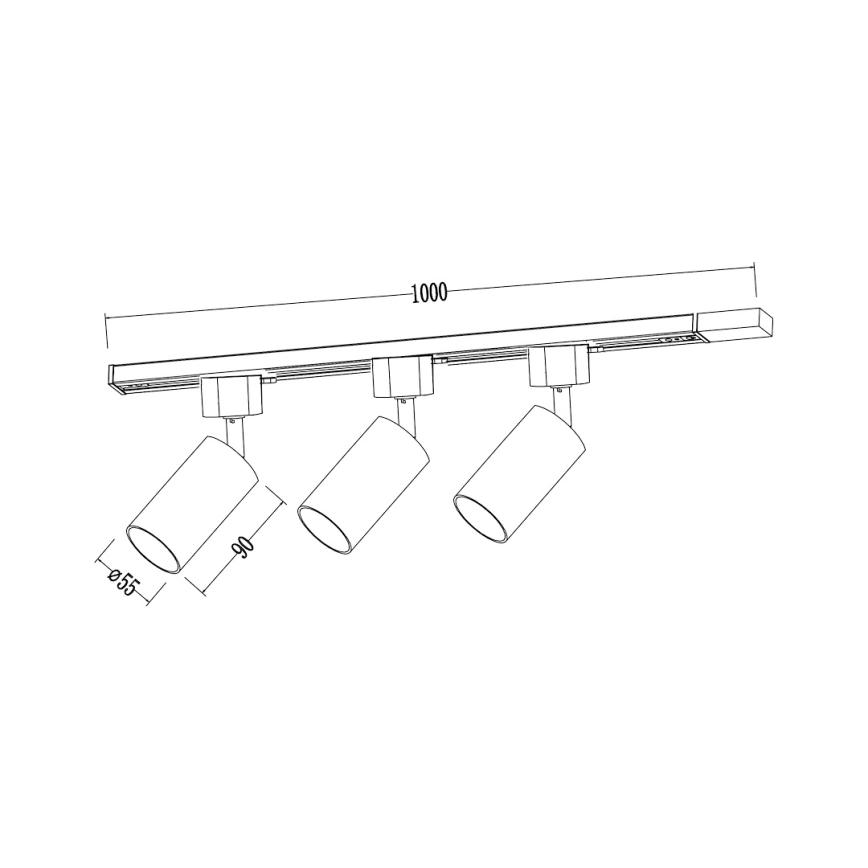 TIGER-kohdevalaisin kiskojärjestelmään 3xGU10/10W/230V, valkoinen