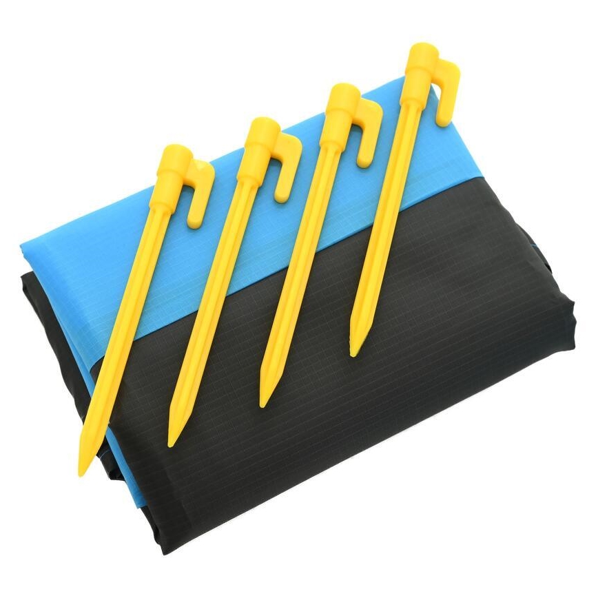 Tilava rantamatto 200x200 cm, sininen/harmaa