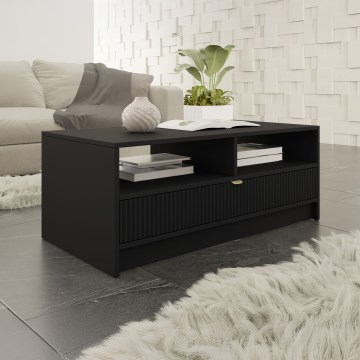 TIRENO-sohvapöytä 100×40 cm, musta