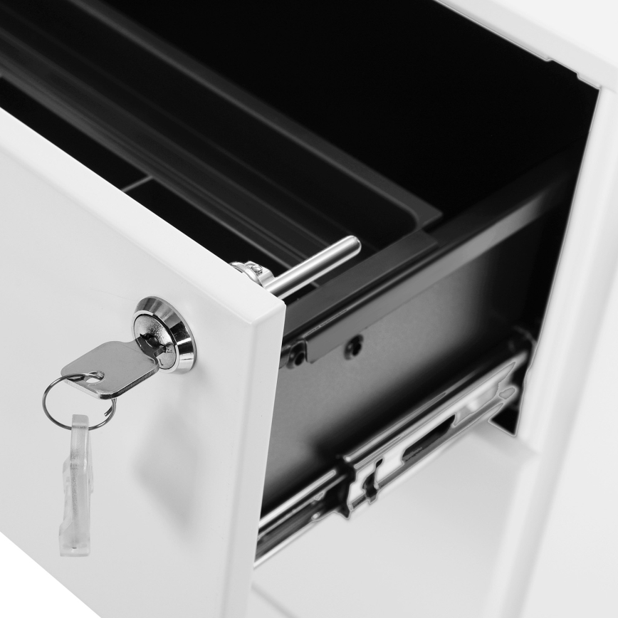 Toimistopyörällinen laatikosto SECURIO, valkoinen