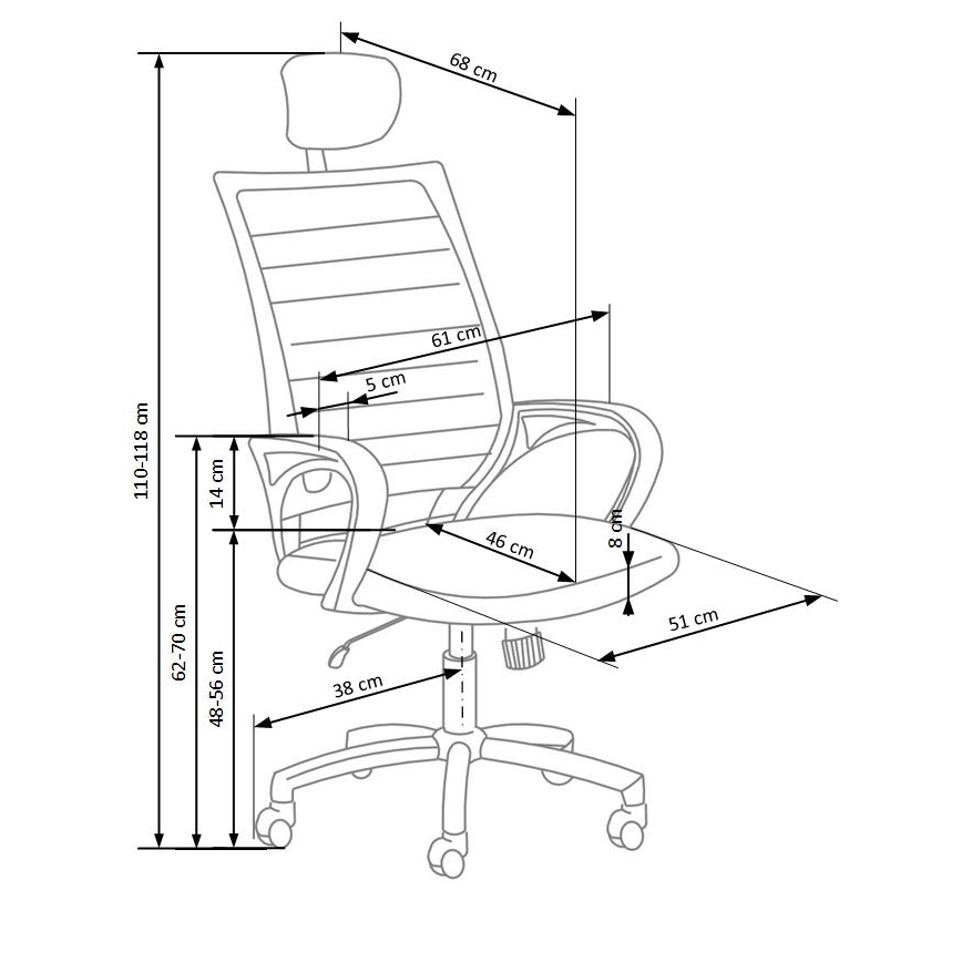 Toimistotuoli MIRI musta/valkoinen