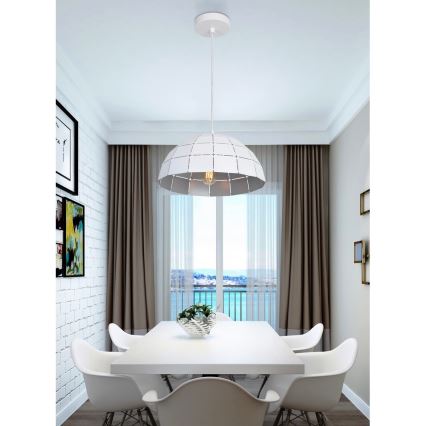 Top Light Apolo 30B - Kattokruunu johdossa APOLO 1xE27/40W/230V valkoinen/hopea