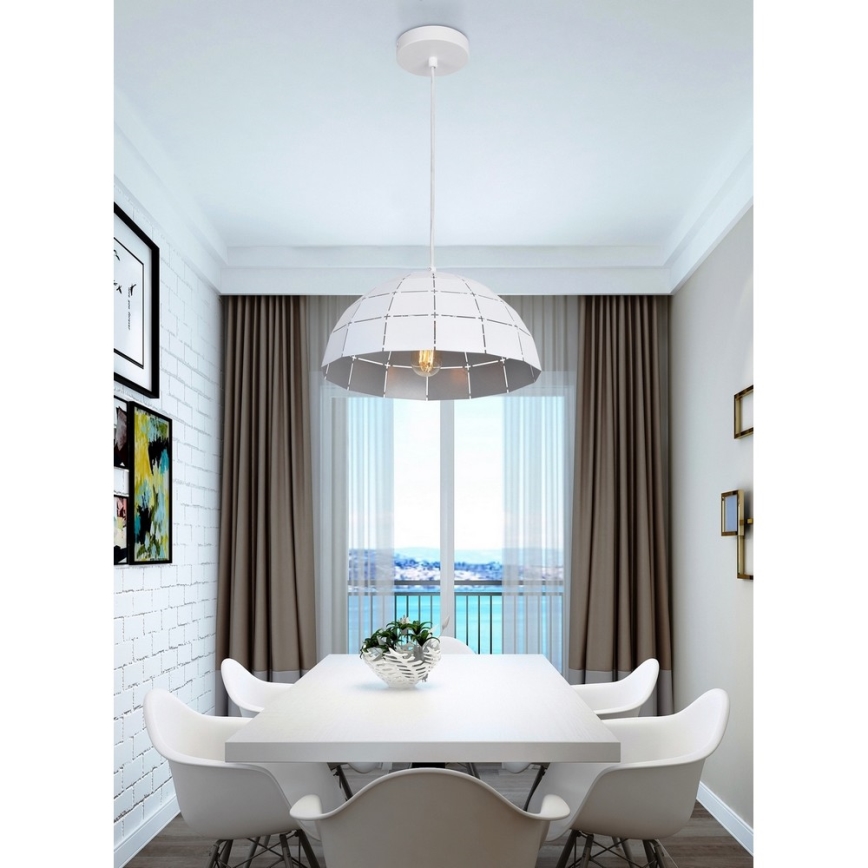 Top Light Apolo 30B - Kattokruunu johdossa APOLO 1xE27/40W/230V valkoinen/hopea