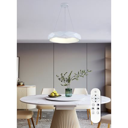 Top Light - Himmennettävä LED-kattokruunu johdossa APOLO LED/45W/230V valkoinen + kauko-ohjaus