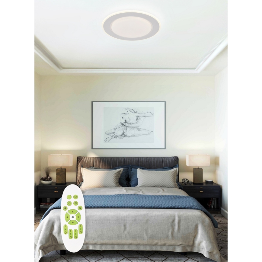 Top Light - Himmennettävä LED-kattovalaisin NORMAN LED/51W/230V halkaisija 39 cm valkoinen + kauko-ohjaus