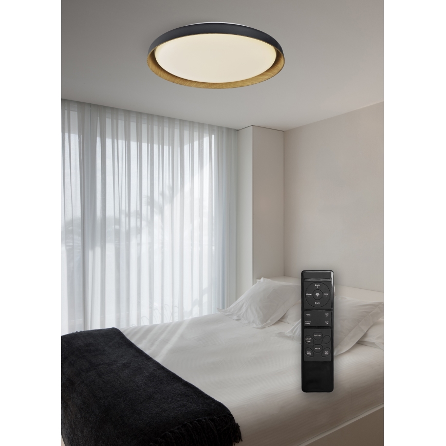 Top Light - Himmennettävä LED-kattovalaisin SATELLITE LED/48W/230V 3000-6500K halkaisija 53 cm musta/ruskea + kauko-ohjaus