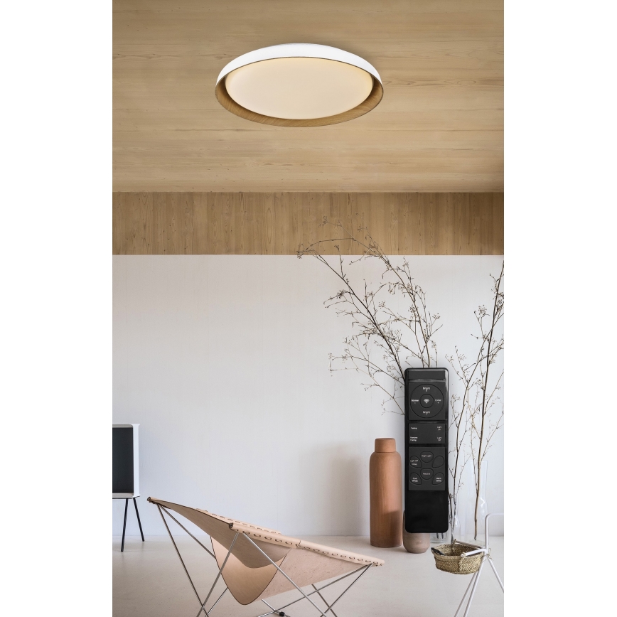 Top Light - Himmennettävä LED-kattovalaisin SATELLITE LED/48W/230V 3000-6500K halkaisija 53 cm valkoinen/ruskea + kauko-ohjaus