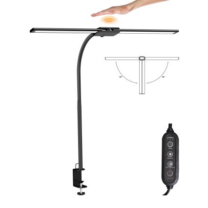 Top Light - himennettävä LED-pöytävalaisin puristikiinnikkeellä LYRA LED/18W/230V 3000-6500K musta