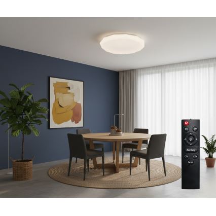 Top Light - himmennettävä LED-kylpyhuoneen kattovalaisin SPARKLE LED/60W/230V 3000-6500K IP44 Ø 49 cm valkoinen + kaukosäädin