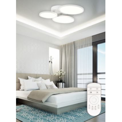 Top Light - LED-himmennyskattokruunu MERKUR LED/50W/230V 3000-6500K valkoinen + kauko-ohjaus