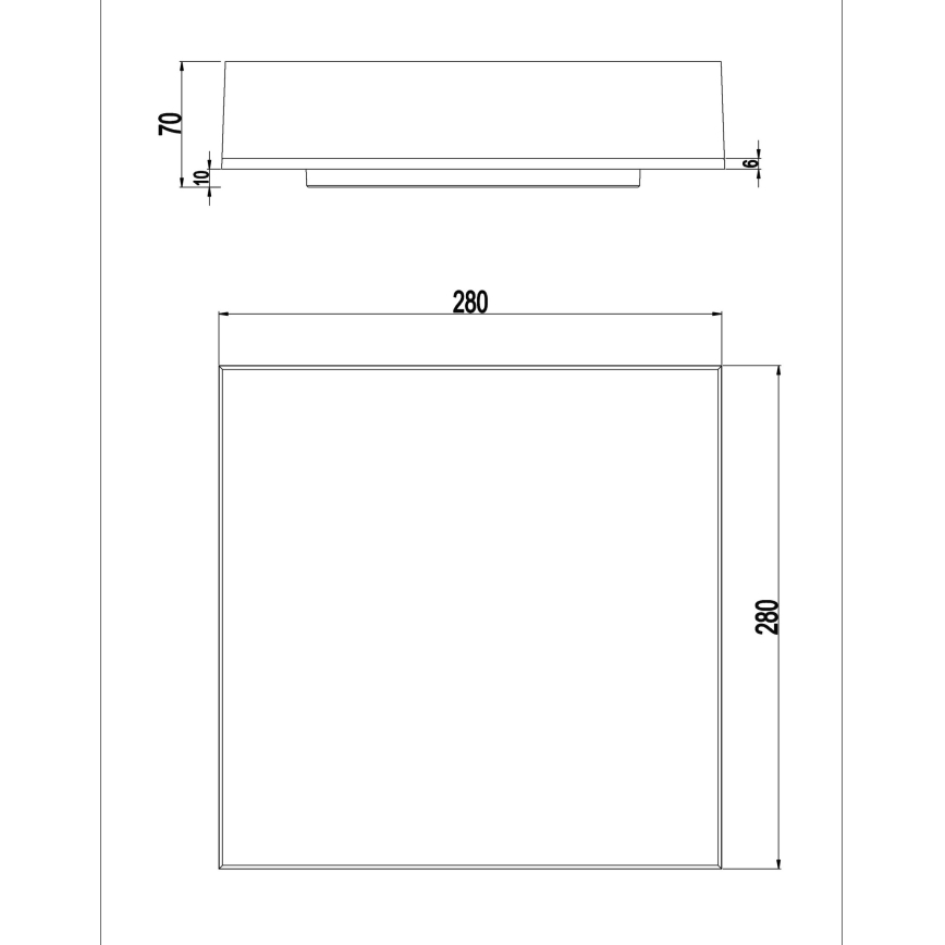 Top Light - LED Himmennettävä katto seinävalaisin BOXTER LED/12/18/24W/230V IP54 3000/4000/6500K 28x28 cm