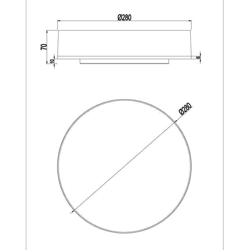 Top Light - Himmennettävä kylpyhuoneen LED-kattovalaisin BOXTER LED/12/18/24W/230V IP54 3000/4000/6500K halkaisija 28 cm